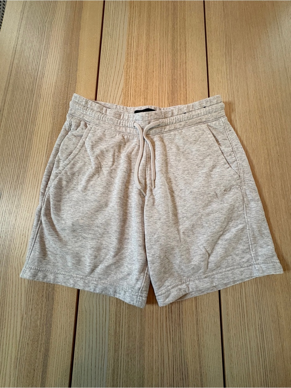 Hollister Light Gray Drawstring Sweat Shorts